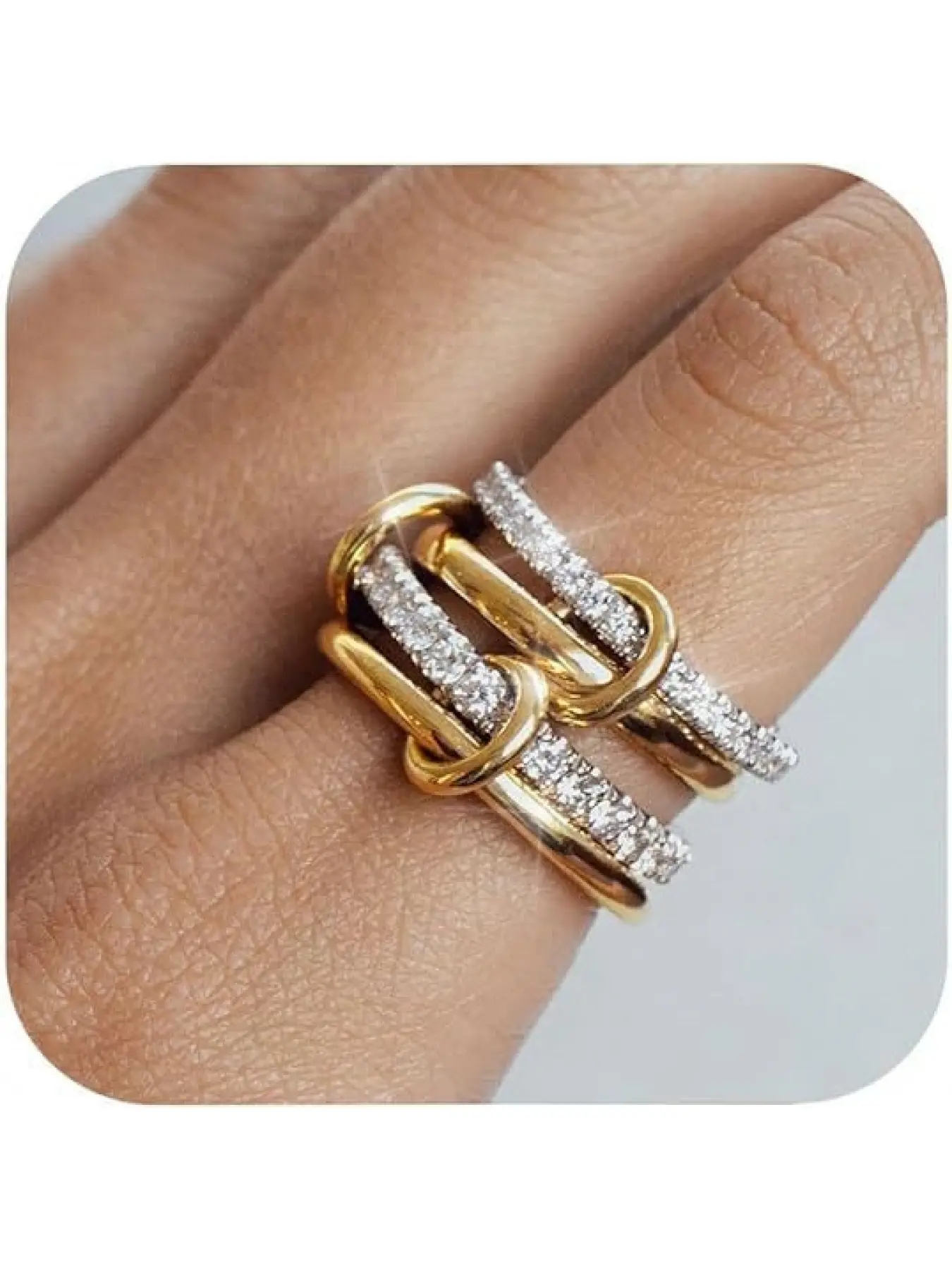 Diamond-studded four-ring design