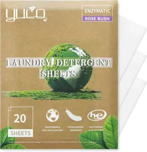 YUCO Eco-Friendly Travel Laundry Detergent Sheets - Liquidless Laundry Sheets Detergent for Travel No Plastic & Hypoallergenic (Rose)