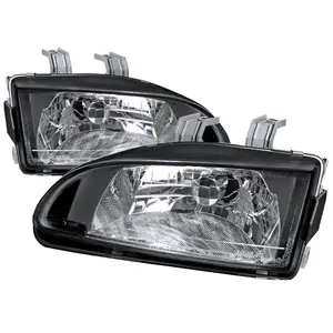 1992-1995 Honda Civic Factory Style Crystal Headlights (Matte Black Housing/Clear Lens)