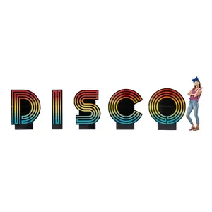 Colorful Disco Letters Cardboard Cutout Stand-Ups - 5 Pc.