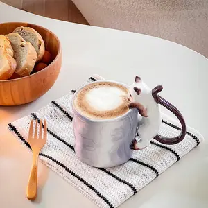 Custom Cat Lover Gift, Handmade Ceramic Cat Theme Cup, Cute Pet Memorial Gift, Cat Owner Coffee Mug, Perfect Gift for Her