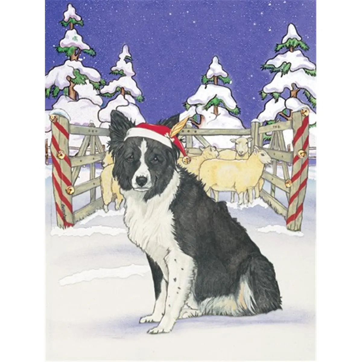 Pipsqueak Productions Border Collie Holiday Boxed Cards - Office Stationery with Stylish and Innovative Card Design, Great Gift Idea for Holidays