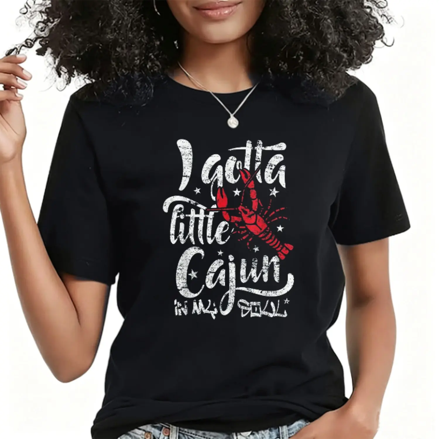 Funny Crawfish Boil Little Cajun Shirt Crayfish Festival Summer Casual Shortsleeve Cotton T-Shirt
