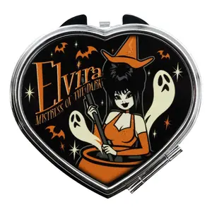 Elvira Vintage Witch Cauldron Heart Compact Mirror