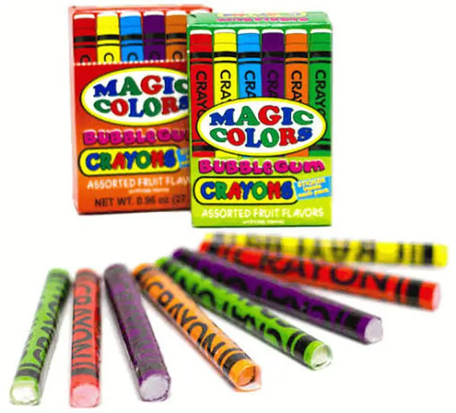 Candy Bubblegum Crayons Assorted Fruit Flavors - Sticker inside each pack  gum