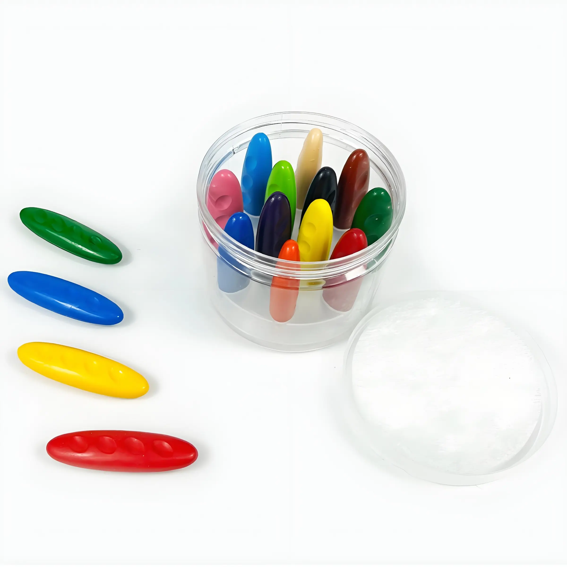 12 Color Peanut Shaped Plastic Crayons, Non-Toxic Washable Safe Coloring Sticks, Easy Grip DIY Art Supplies for Kids Back to School Gift, Classroom Supplies, Portable Art Supplies, Crafts Art Supplies, Art Materials