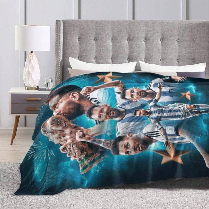 Lionel Messis Flannel Blanket Premium Ultra Soft Lightweight Durable, Perfect For Bed, Sofa, Travel, And Thoughtful Gifts