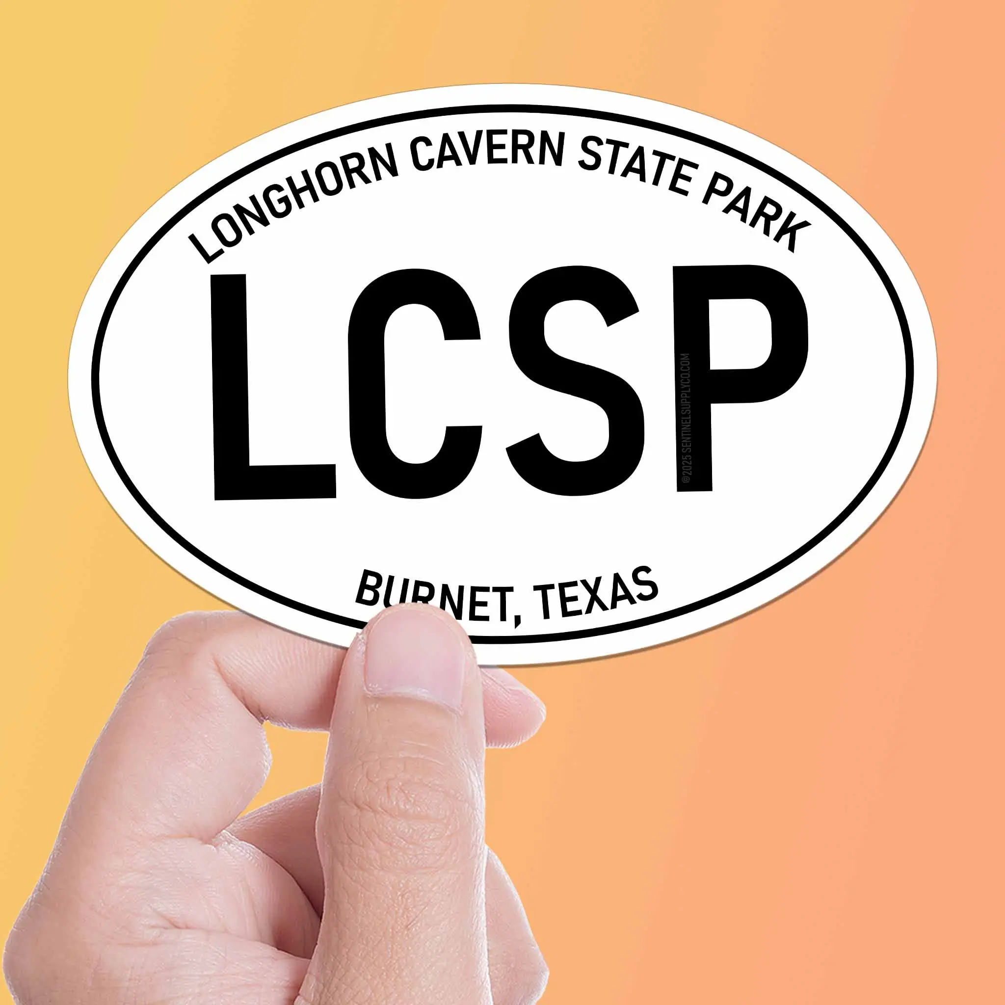 Longhorn Cavern State Park Texas White Oval Bumper Sticker