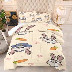 Nick and Judy Cartoon Bedding Set, Soft Comfortable Durable, Includes 1 Blanket and 1 or 2 Pillowcases Without Pillows, Kids and Teens Bedroom Gift