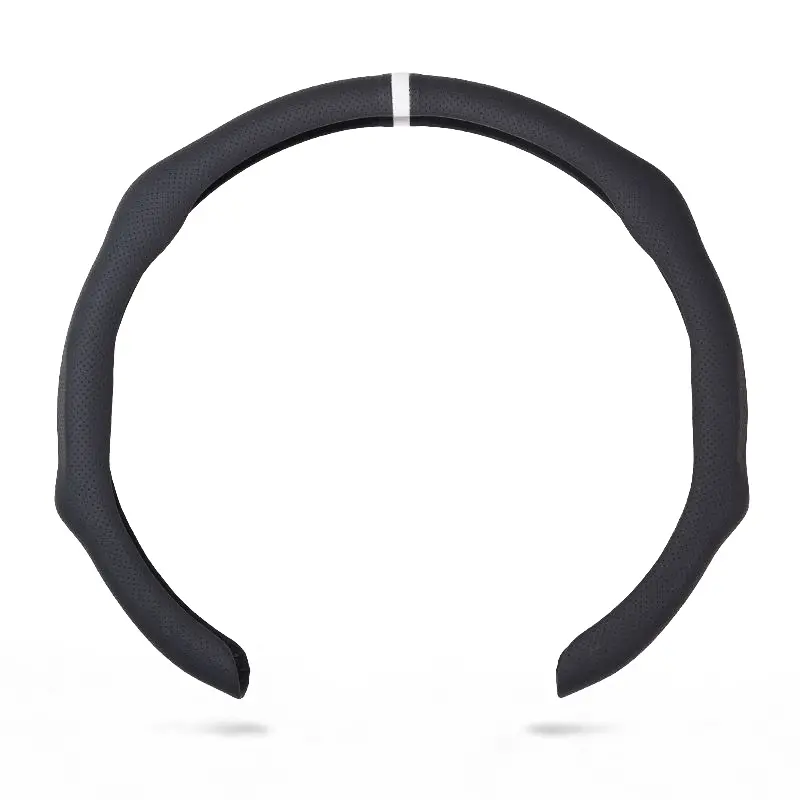 Nappa Leather Steering Wheel Cover with Center Mark, Quick Response Grip, Non-Slip Breathable Ultra-Thin Universal Fit Steering Wheel Protector, Comfortable Driving Accessories for Cars, Trucks & SUVs