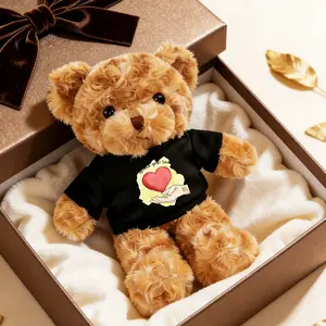 Personalized Teddy Bear, 11-Inch Teddy Bear (Including Clothing), Wedding Decoration Teddy Bear, Soft Cuddly Gift, Personalized Gift On Valentine's Day, Birthday, Christmas, Suitable For Various Occasions Such As Tea Rooms