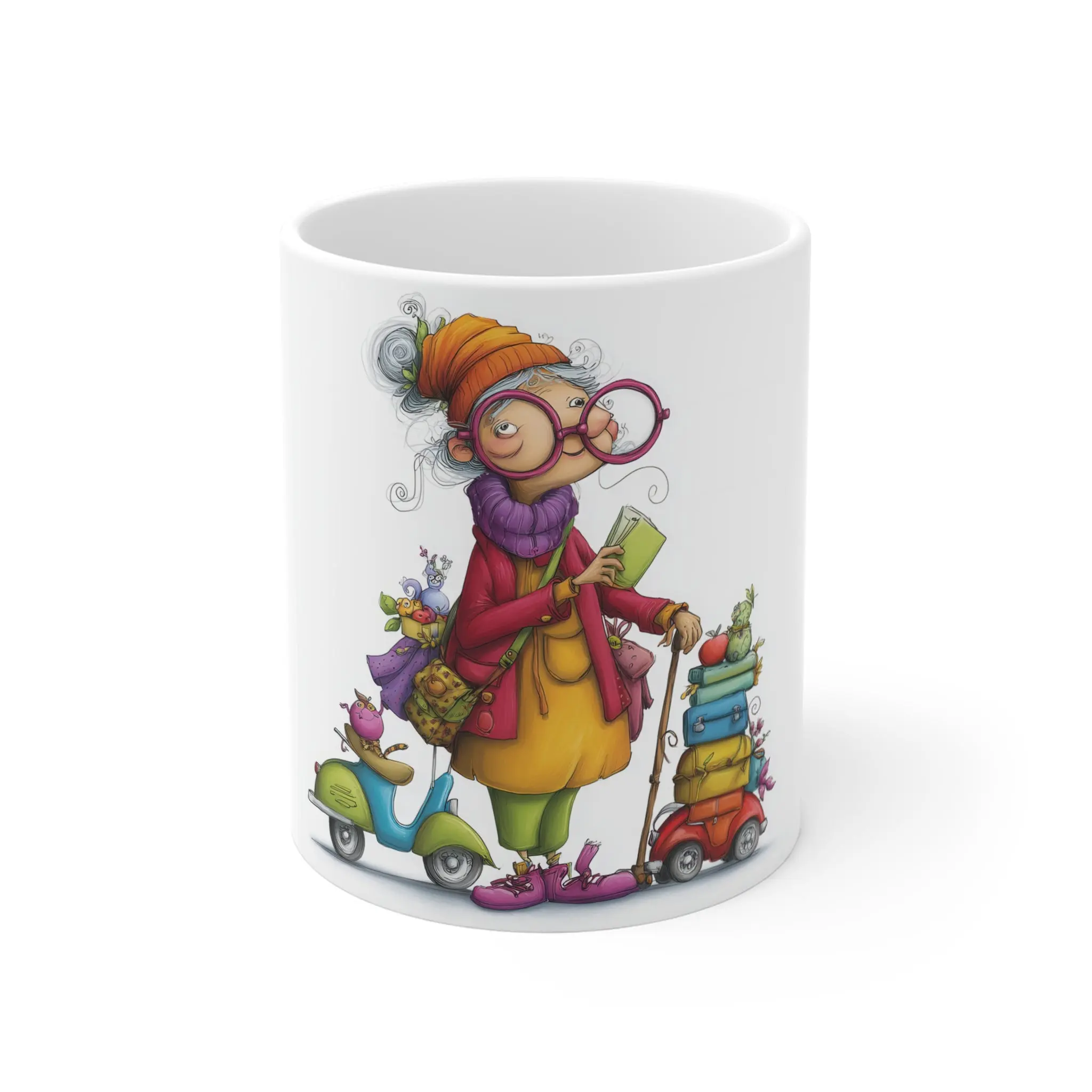 Granny Mug 11oz Ceramic Coffee Cup Funny Gifts for Grandparents Unique Birthday Present Home Decor Microwave & Dishwasher Safe Reusable Stylish Drinkware
