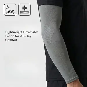 Men's UPF 50+ Seamless Compression Arm Sleeves, Breathable Quick-Dry Ice Silk Arm Covers for Cycling, Driving, Camping & Outdoor Activities
