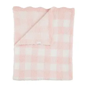 Pink Gingham Chenille Blanket