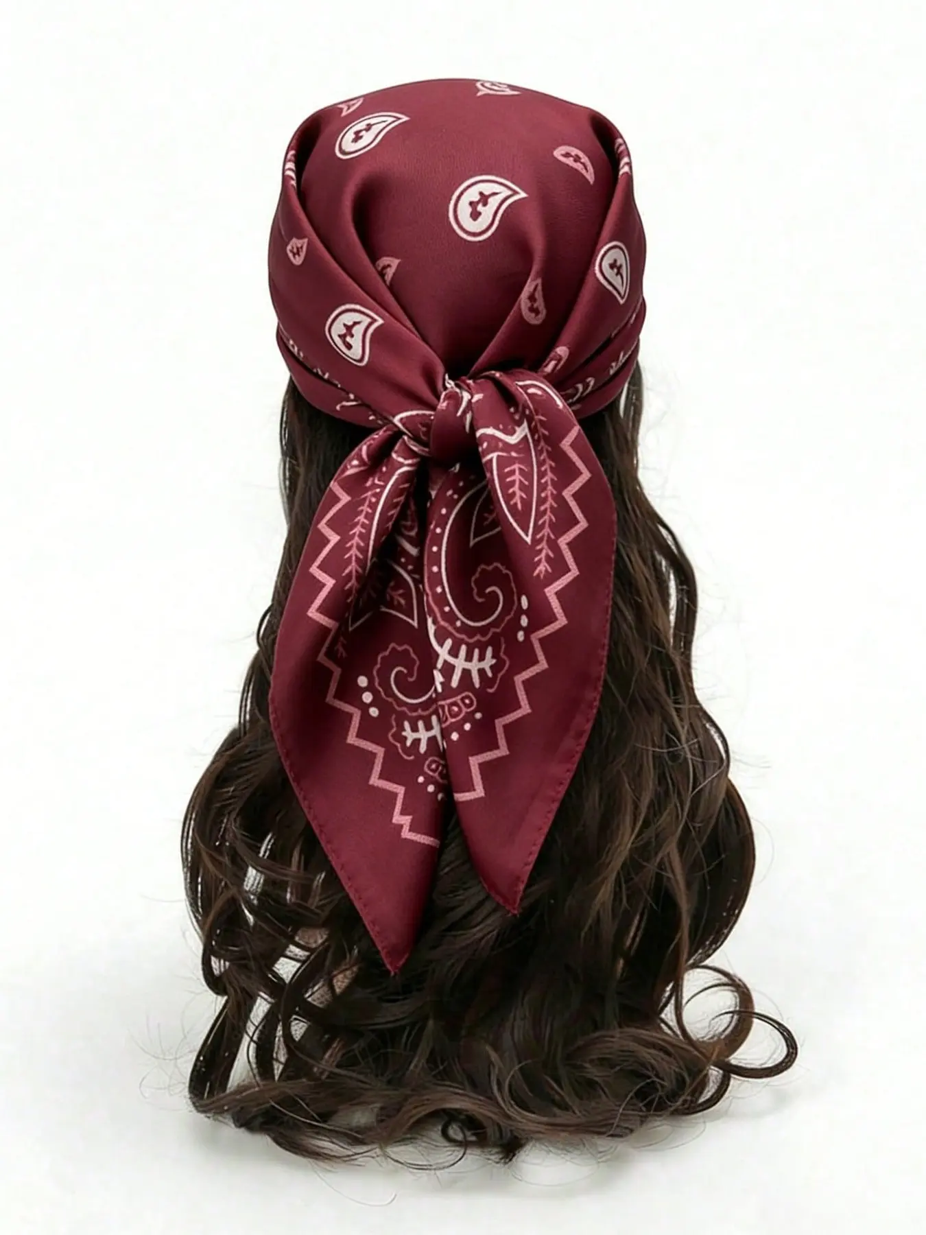Luxury Square Scarf for Women, Paisley Hijab 65x65cm, Elegant Neckerchief, Soft Faux Silk, Casual All-Season Accessory, Fashion Hair Scarves, Paisley Print Scarf