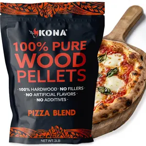 Kona Pizza Blend Wood Smoker Pellets in Ninja Woodfire and Ooni Pizza Ovens - 2 lbs Pack - 100% Natural Hardwood - Kitchen