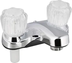 Empire Faucets Mobile Home/RV Lavatory Faucet - 4 Inch Chrome, with Crystal Knobs‎ U-YJW77-E