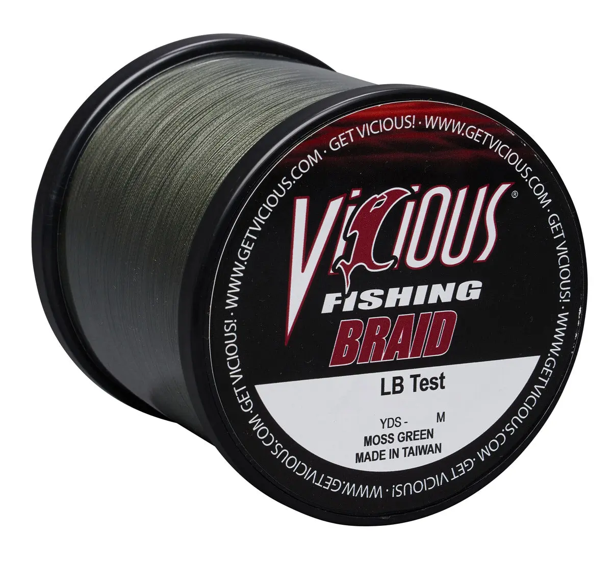 Vicious Standard Green Braid - 120 Lb Test, Tightly Woven PE Fibers, Zero Stretch, UV Resistant, Water Absorption, Improved Bite Detection