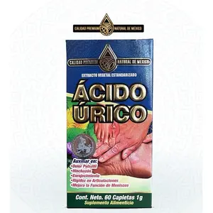 Ácido Úrico suplemento 60 cápsulas Natural de México Vitamin Healthcare Fitness Supplement Dietary Edible Bathroom