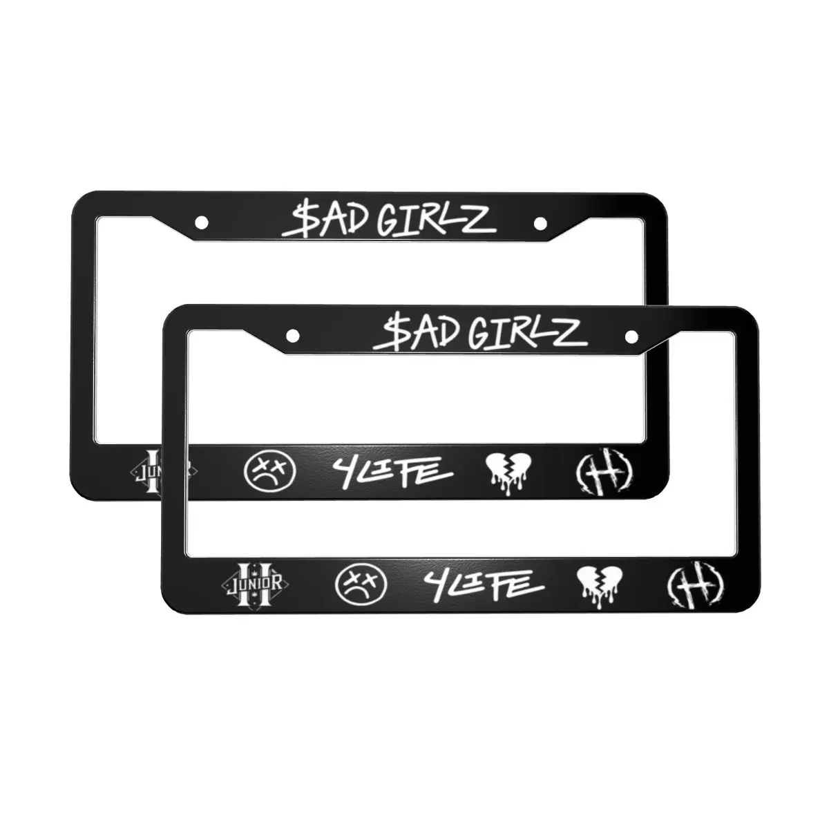 Sad Girlz 4 Life License Plate Frame, 2PCS Custom Plate Frame, Aluminum License Plate Frame, Custom Car Accessories