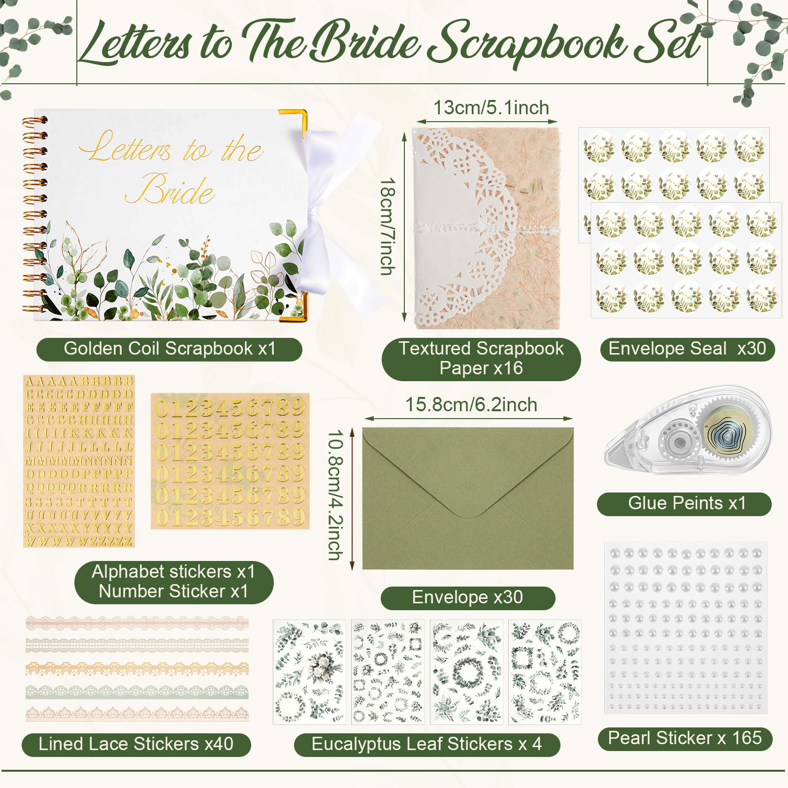 Letters to the Bride Book Wedding Gift - Heartfelt Wedding Letters Scrapbook for Bride, DIY Bridal Shower Gift from Bridesmaids & Mom, Elegant Pearl Decor Keepsake Memory Book for Wedding Morning