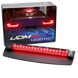 iJDMTOY Black-Out Smoked Lens Full LED Rear Windshield High Mount Third Brake Light Bar Assembly For 2008-2017 Audi A5 S5 2-Door Coupe