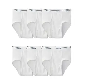 Fruit of the Loom Men's White Briefs Underwear, 6 Pack, Sizes S-3XL