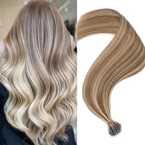 12-28 Inch 100% Remy Human Hair Extensions, Nano Tip Micro Nano Rings Cold Fusion, 50pcs 30g, Thick Smooth No Shedding No Tangle for Women
