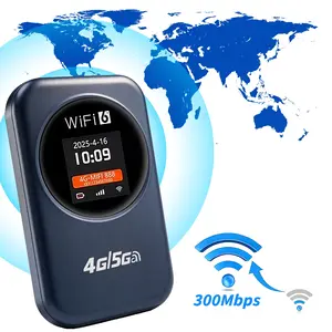 4G LTE WiFi Hotspot, WiFi 6 Mobile Router, 300Mbps High Speed, Low Latency, Multi-Device Connectivity, Pocket Size for Travel, Camping, Road Trips & Worldwide Use