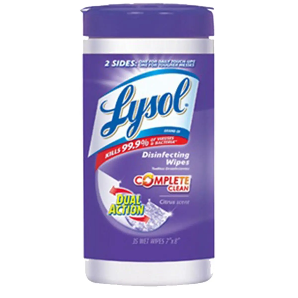 Reckitt & Benckiser Lysol Dual Action Disinfectant Wipes - EPA Registered, Pre-Moistened, 75-Count, Household Odor-Removing Wipes