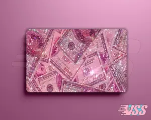 Glitter Pink Money card cover Funny Debit Credit Card Cover Sticker
