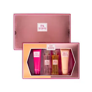 Mother's day Gift, Women's 4pcs Set PINK DIAMOND 4.1fl.oz/120ml×2 Body Lotion 3.4fl.oz/100ml×2 EDP, Gift Set for woman, Valentines's day Gift, Gift for her