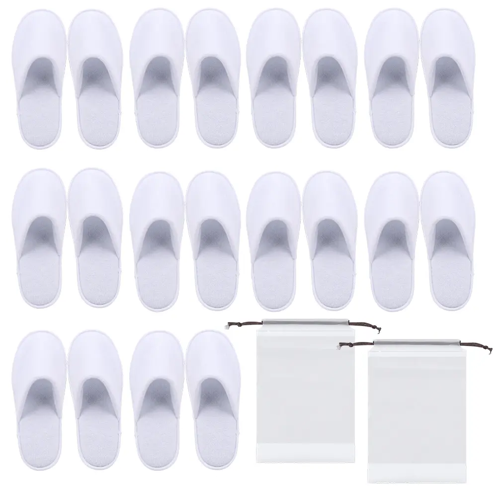 10 Pairs Disposable Guest Hotel Travel Spa Slippers Single Use Bulk Slippers Soft Indoor Slippers Individually Wrapped Unisex