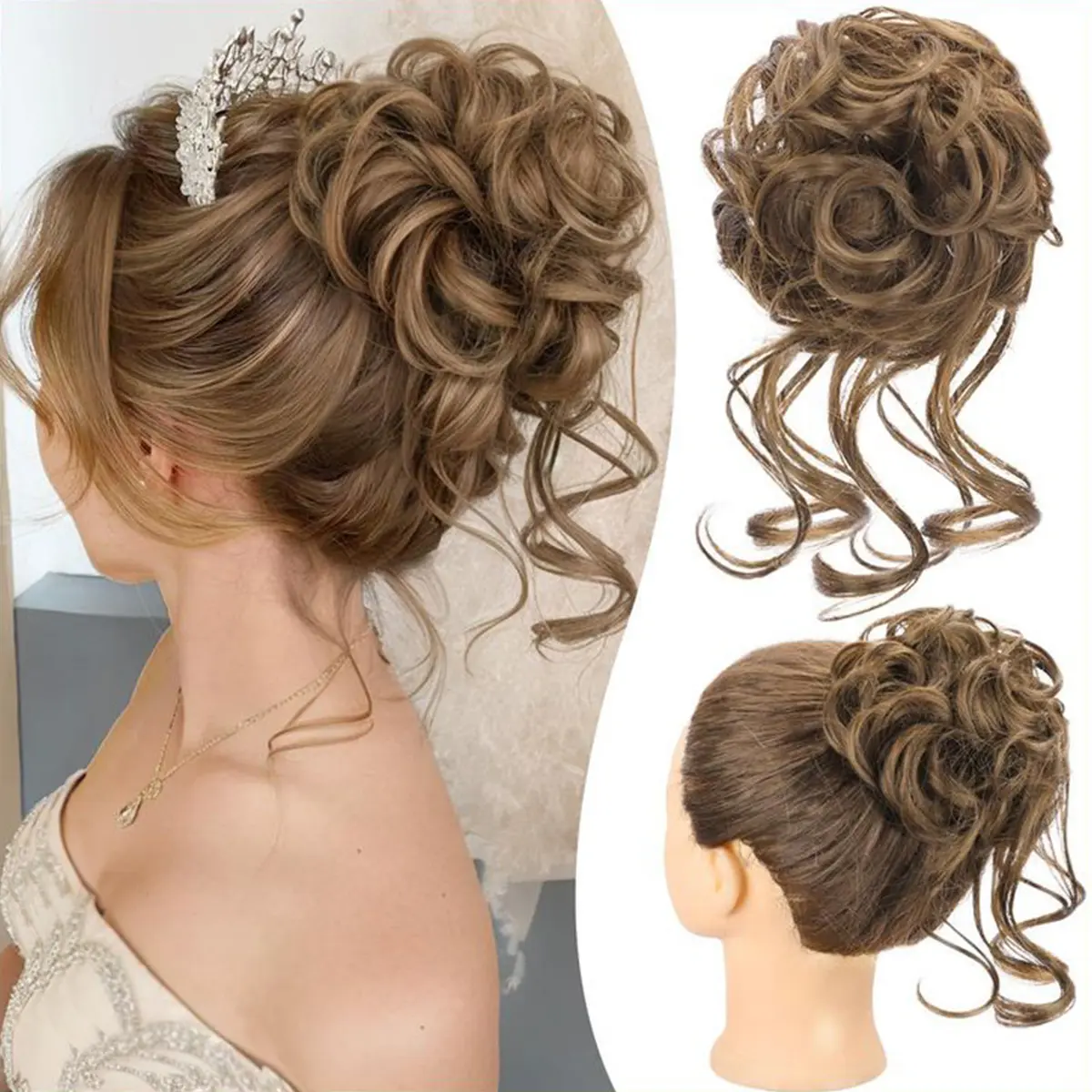 Snoilite Long Thick Messy Bun Hair Piece Scrunchie Updo Wrap 