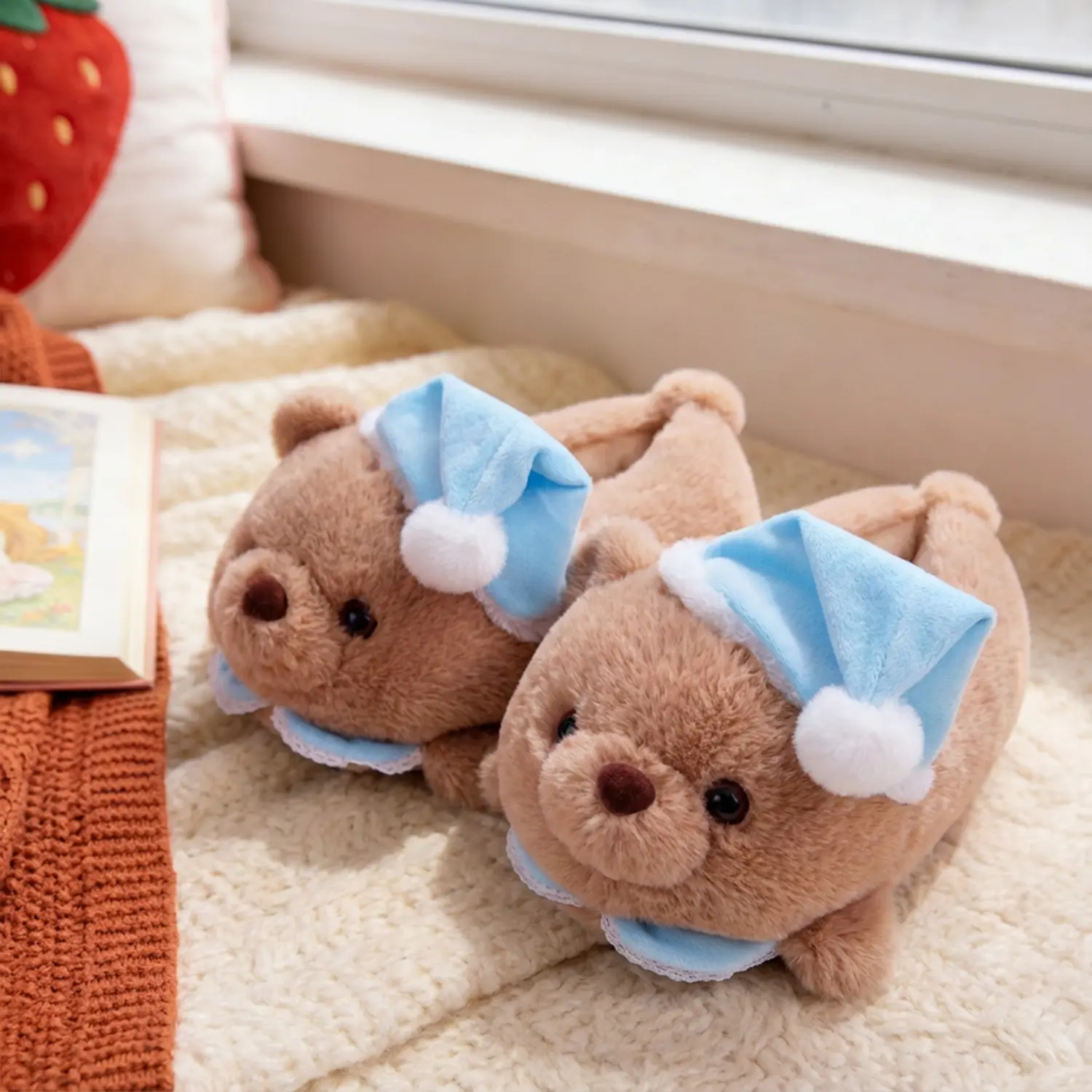 Women's Cute Animal Home Slippers, Cozy Plush Character House Shoes with Soft Flexible Sole, Warm Indoor Footwear, Slippers For Women, Fabric, Tpu, Flexible Tpu, Cozy Warmth, Animal Faces, Casual, Trendy Casual Slippers, Funny