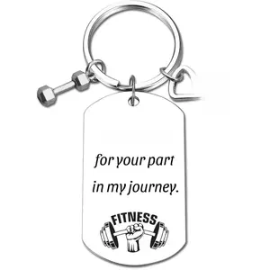 Fitness Keychain Featuring Dumbbell and Kettlebell with Uplifting Quotes for Gym Lovers, Coaches, Instructors, Trainers