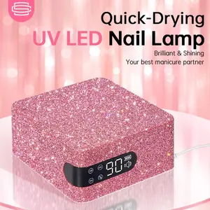 CHRISTINE SHELLY UV Nail Lamp 96W, Corded Nail Dryer Gel Polish Light with 4 Timer Setting, Professional Quick Dry Curing Lamp, Pink (Not Wireless)