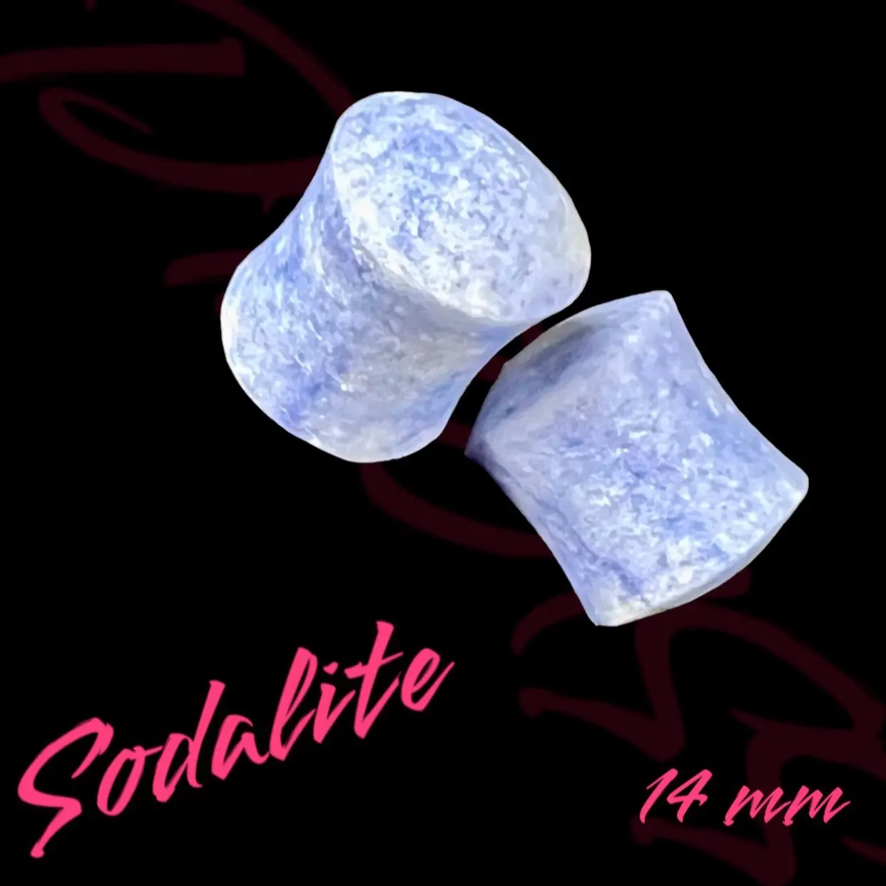 14 MM  (9/16”) Various Solid Gemstone Stone Double Flare Convex Plug Gauges