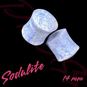 14 MM  (9/16”) Various Solid Gemstone Stone Double Flare Convex Plug Gauges