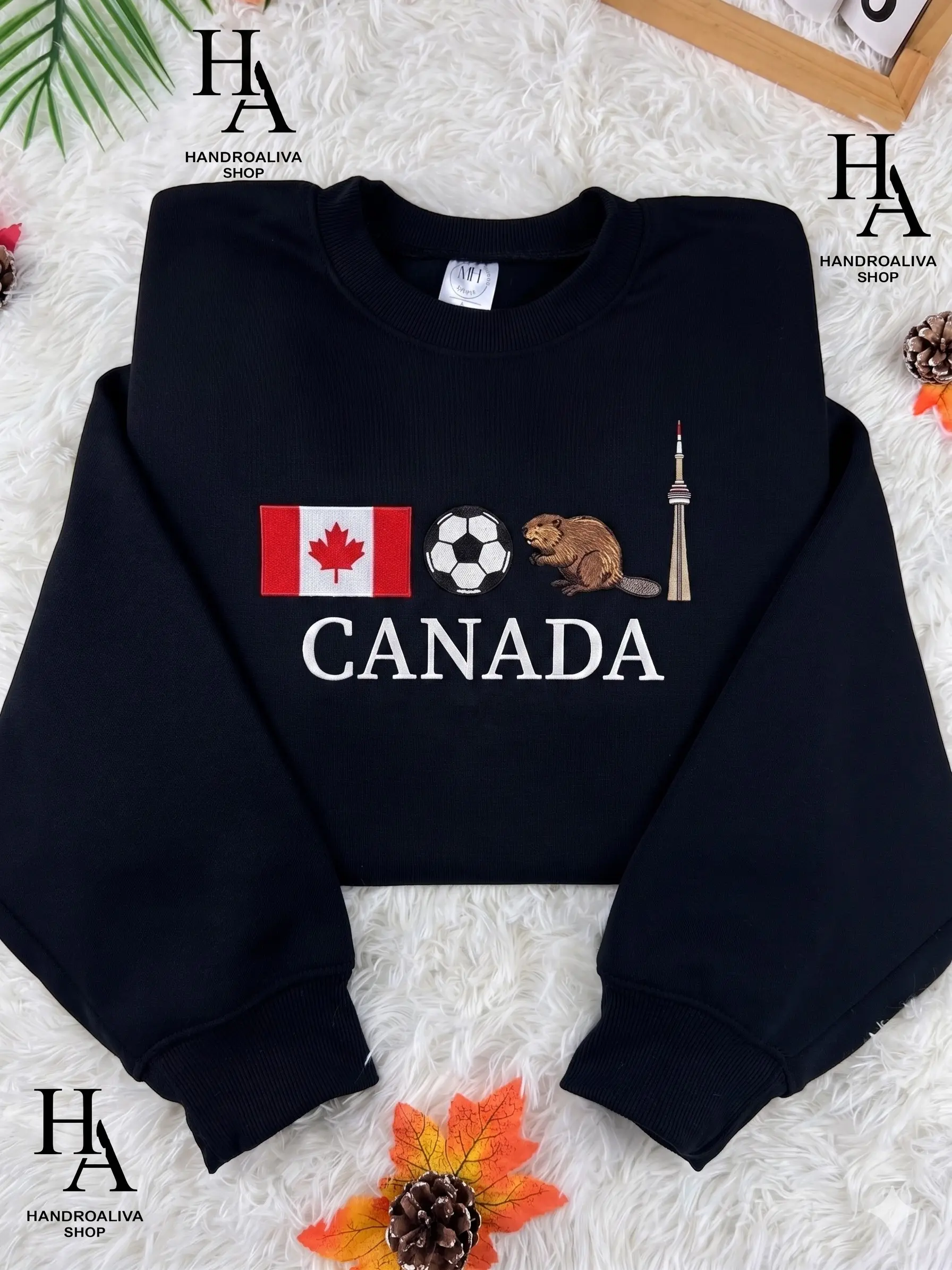 Canada National Football Team Embroidered Sweatshirt, Soccer Fan Crewneck, Game Day Gift