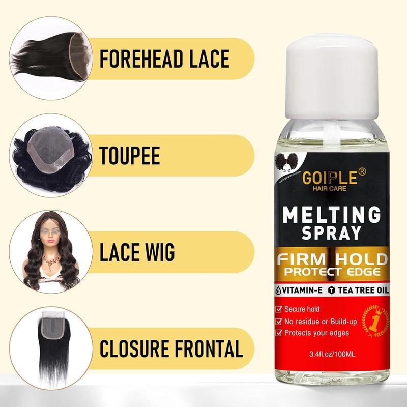 Lace Glue Kit Complete Set with Lace Tint Mousse, Lace Melting Spray Wig Glue for Women's Wigs and Hairpieces - Wig Installation Kit & Tape in Extension Rmover & Cap (Light Brown) hair tools rat tail comb Multi-Purpose Care Brush