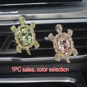 Cute Turtle Design Car Air Freshener Clip, 1pc Rhinestone Decor Car Air Outlet Decoration, Car Interior Decoration Accessories for Women & Girls, Car Fragrance