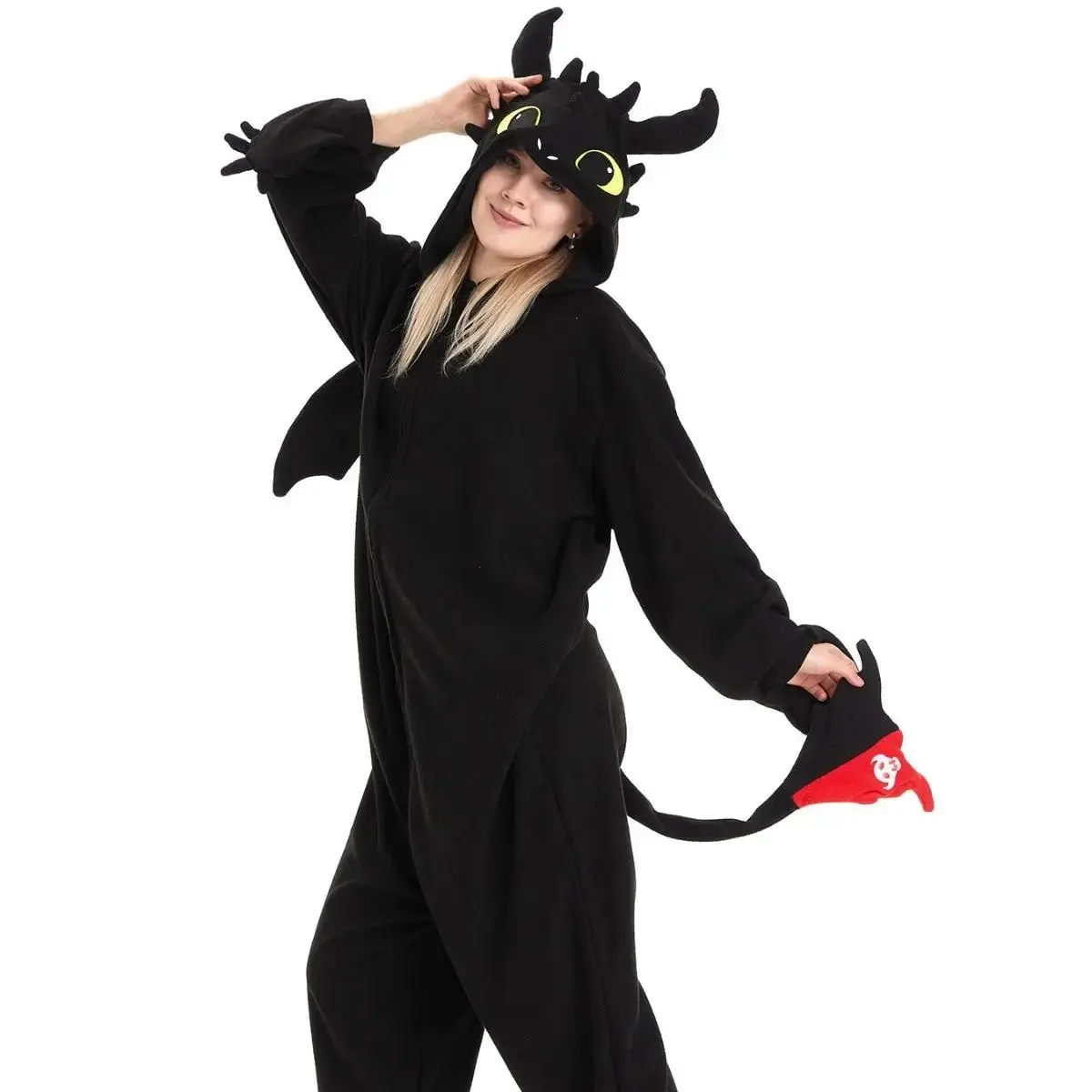 Pyjama Onesie Dragon sans dents pour adulte, combinaison Animal, comment entraîner, unisexe, vêtements de maison