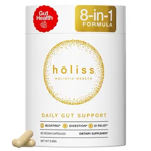 Hōliss Daily Gut Support Capsules – Digestion & Bloating Relief Supplement (60 capsules)