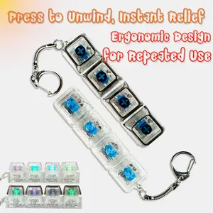 Mechanical keyboard 4-point long strip decompression toy keychain bag pendant