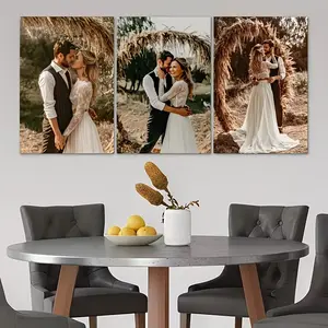 2D Flat, 3pcs 3pcs Personalized Photo Framed Canvas Prints - Custom Picture Wall Art Suitable for Bedroom, Living Room Decor, Vertical Portrait Frames, Wrap-Around Canvas for / Use, Modern for Office, Ready to Hang Gifts, whimsical home,Wall art