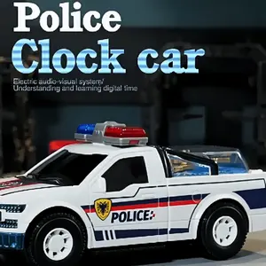 Clock Police Car Lights Music Simulation Police Sound Sports car, Toys For Kids girls, Fidget toys, Toys For boys, toy, Christmas Gifts Birthday Gifts For kids, Weird stuff, Halloween Decorations Remote Controlled Car Rc Car