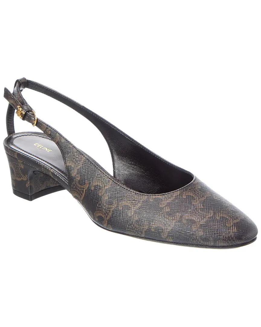 CELINE Neo City Triomphe Canvas Slingback Pump