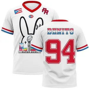Puerto Rico Team Benito #94 Football Jersey, Mesh Jersey, Sports Shirt, Fan Apparel