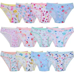 F-UDW03  Toddler Soft Cotton Underwear Baby Panties Little Girls' 12-Pack Assorted Briefs